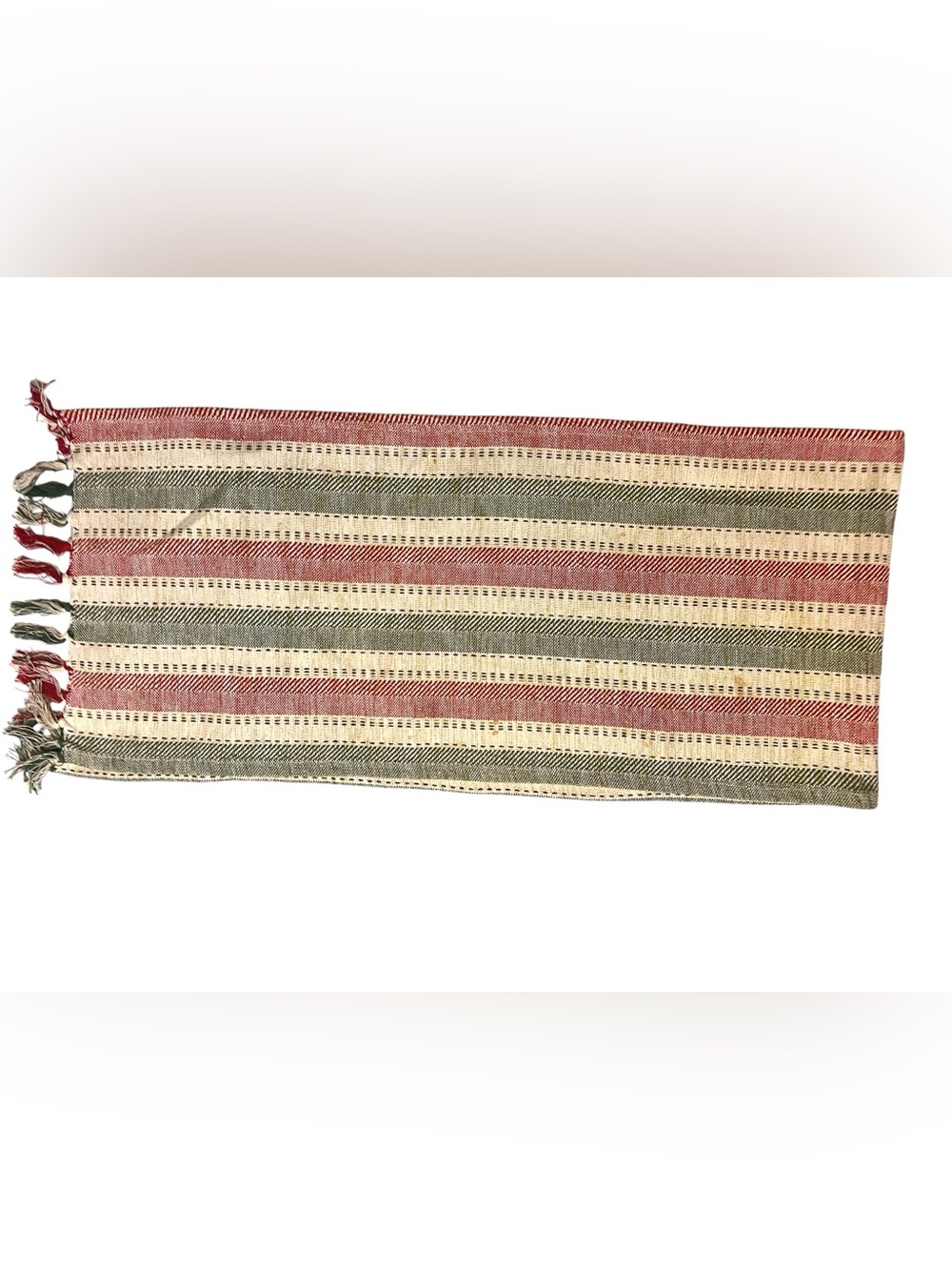 The Prairie Rachel Ashwell Table Runner 81x16.5 Holiday  Red Green Beige Gold